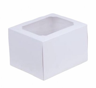 ก.12.5xย.15xส.10 cm กล่องเค้ก 2 ชิ้นทรงสูง ขาว