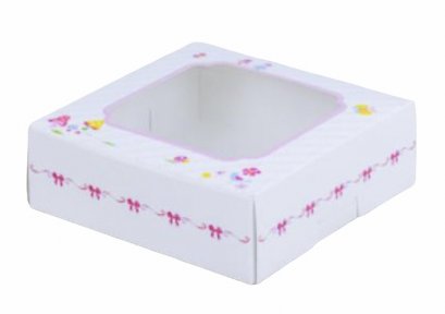 ก15xย.15xส.5 cm กล่องชิฟฟ่อนสีขาวลายขวาง