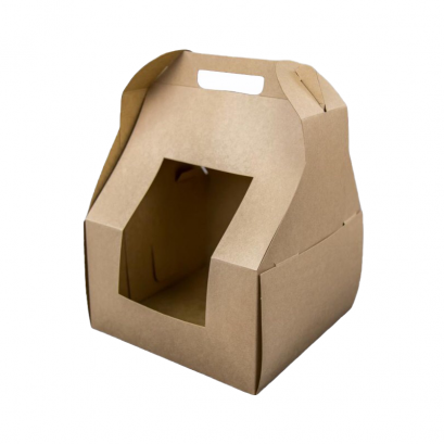 ก.24.5xย.24.5xส37.5 cm กล่องเค้กทรงสูง กระดาษคราฟ