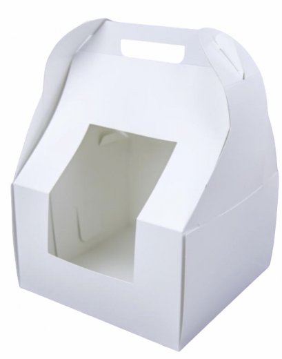 ก.24.5xย.24.5xส37.5 cm กล่องเค้กทรงสูง กระดาษขาว