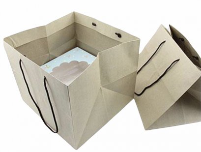 3ปอนด์ถุงกระดาษหูเชือก คราฟน้ำตาลใส่กล่องเค้ก