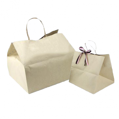 2 ปอนด์ ถุงกระดาษหูเกลียว คราฟน้ำตาลใส่กล่องเค้ก