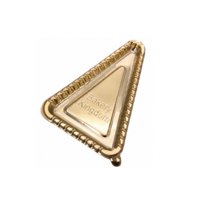 ถาดรองเค้กพลาสติกสีทอง(สามเหลี่ยม)