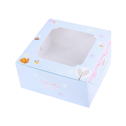 ก.15xย.15xส.7.5 cm กล่องสแน็คหน้าต่าง ลายสีฟ้าลายกระต่าย