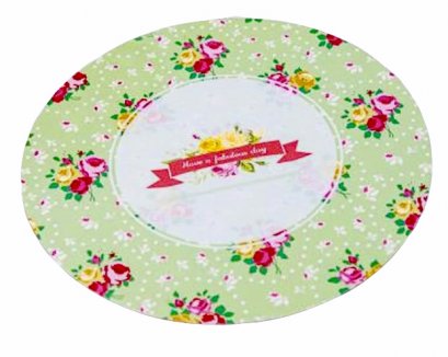 1 ปอนด์ ฐานรองเค้ก ดอกไม้พื้นเขียว