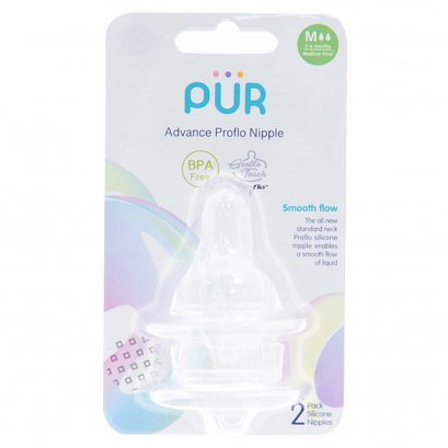 จุกนม รุ่น Advanced คอธรรมดา ขนาดกลาง สำหรับเด็ก 3-6 เดือน แพ็ค 2 ชิ้น