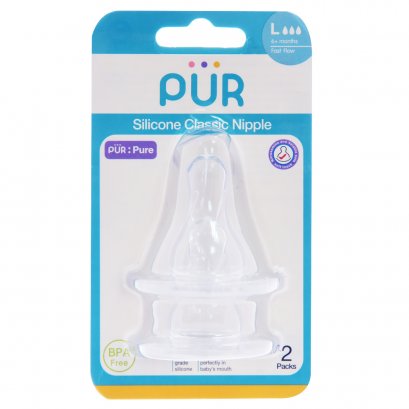 จุกนม รุ่น Classic คอธรรมดา ขนาดใหญ่ สำหรับเด็ก 6 เดือนขึ้นไป แพ็ค 2 ชิ้น