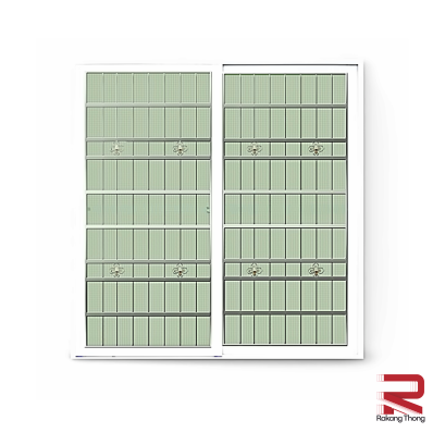 Aluminum Sliding Door White Wrought Stainless Steel Winking