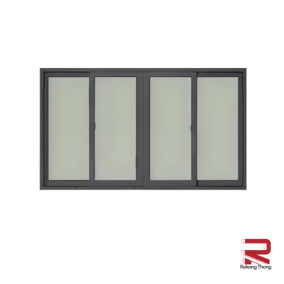 หน้าต่างบานเลื่อนอลูมิเนียมสีเทาซาฮาร่า