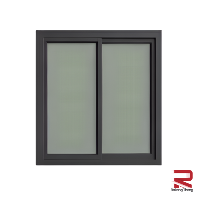 หน้าต่างบานเลื่อนอลูมิเนียมสีเทาซาฮาร่า