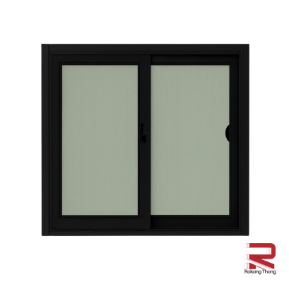 หน้าต่างบานเลื่อนอลูมิเนียมสีดำ winking