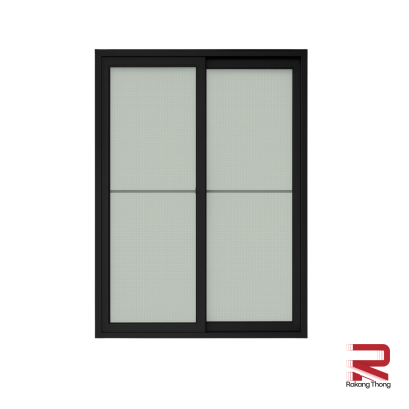 ประตูอลูมิเนียมบานเลื่อนสีดำ winking