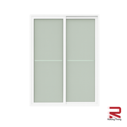 ประตูอลูมิเนียมบานเลื่อนสีขาว winking