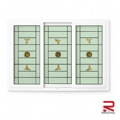 3 UPVC Sliding Windows with Wrought Iron + 2 Layers of Glass