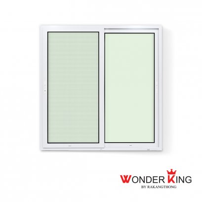 ประตูบานเลื่อนยูพีวีซีสีขาว wonderking