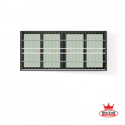 หน้าต่างอลูมิเนียมบานเลื่อนสีดำสแตนเลสดัด winking