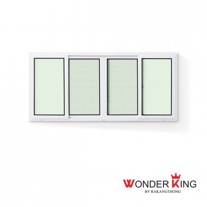 White UPVC Sliding Window 4 Windows Wonderking
