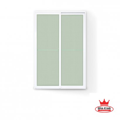 ประตูอลูมิเนียมบานเลื่อนสีขาว winking