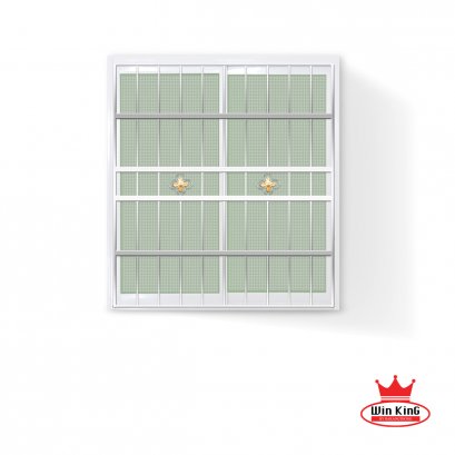 หน้าต่างอลูมิเนียมบานเลื่อนสีขาวสแตนเลสดัด winking