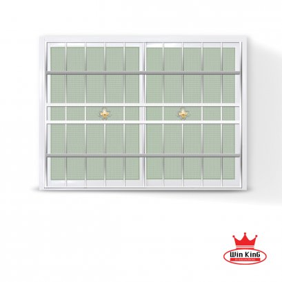 หน้าต่างอลูมิเนียมบานเลื่อนสีขาวสแตนเลสดัด winking