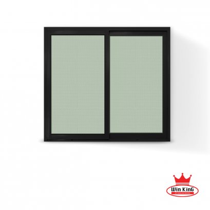 หน้าต่างบานเลื่อนอลูมิเนียมสีดำ winking