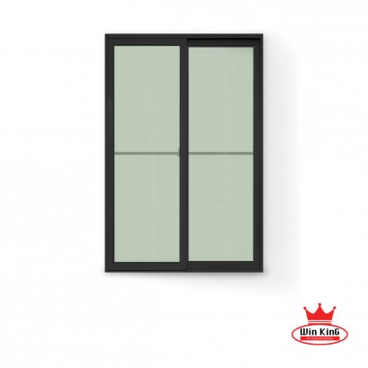 ประตูอลูมิเนียมบานเลื่อนสีดำ winking