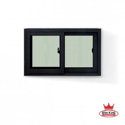 หน้าต่างบานเลื่อนอลูมิเนียมสีดำ winking