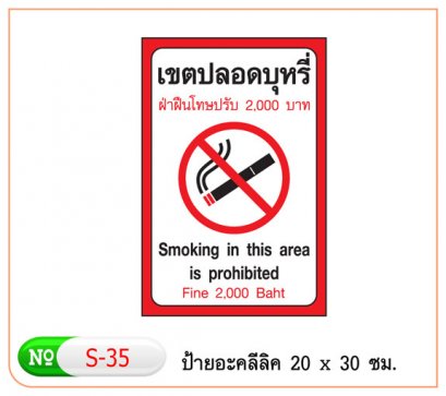 ป้ายอะคริลิค #S35