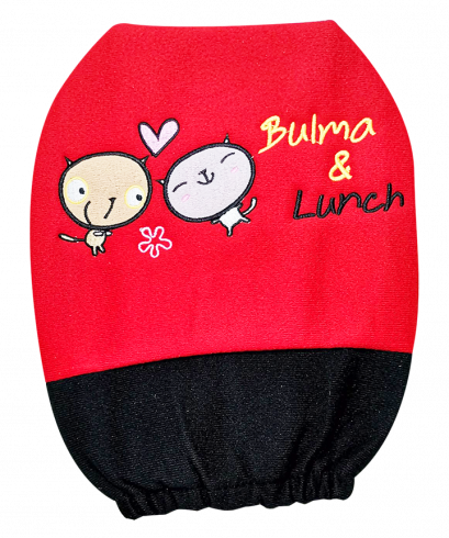 Bulma &amp; Lunch ที่หุ้มหัวเบาะแดงดำ