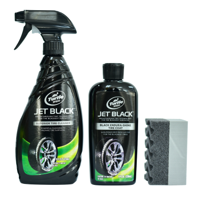 Turtle Wax Jet Black Endura-Shine Tire Coat Kit เทอร์เทิ่ลแว็กซ์ ชุดทำความสะอาด เคลือบเงา ล้อยางและแม็กซ์