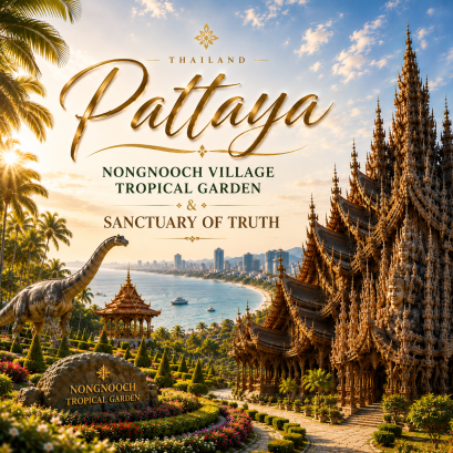 023PVT	Pattaya Nongnooch Village tropical Garden  + Sanctuary of Truth + Tour Guide