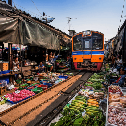 001PVT Maeklong Railway Market + Damnoensaduak Floating Market + Boat Ride +  Guide (NO LUNCH)