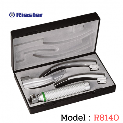 เครื่องมือส่องหลอดลม Laryngoscope รุ่น R8140 Ri-Modul Macintosh (Fiber Optic) , blade โค้ง 2,3,4 XL 3.5V C Handle (แบบไม่หุ้มท่อนำแสง) Riester , Germany