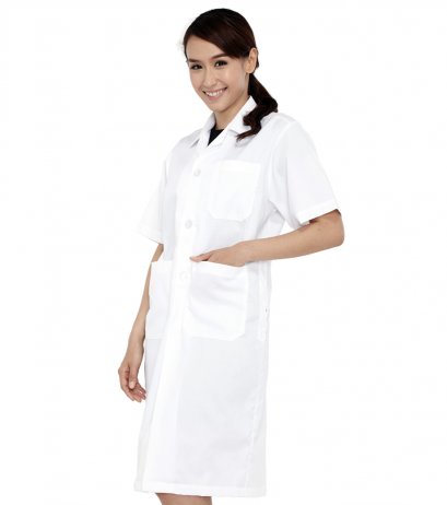 เสื้อกาวน์ยาวแขนสั้น