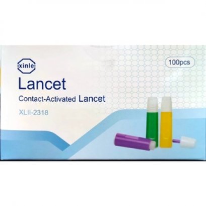 เข็มเจาะเลือดปลายนิ้ว Safety Lancet 23G (100ชิ้น/กล่อง) ยี่ห้อ XINLE
