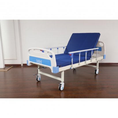 เตียง 1 ไกร์ มือหมุน SS (ฟรี เสาน้ำเกลือ+โต๊ะอาหารไม้)