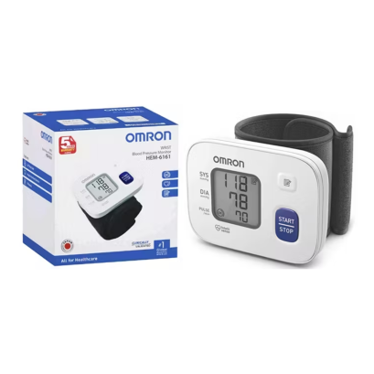 เครื่องวัดความดันโลหิตอัตโนมัติ ยี่ห้อ OMRON สำหรับข้อมือ รุ่น HEM-6161