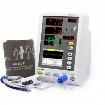 เครื่องวัดความดันโลหิตอัตโนมัติพร้อมวัดปริมาณออกซิเจน และอุณหภูมิร่างกาย(NIBP+O2 sat+Temp) รุ่น M3A