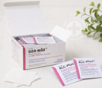 ALC-Plus Medical Alcohol Pad แผ่นแอลกอฮอล์ทางการแพทย์ (200 แผ่น/กล่อง)