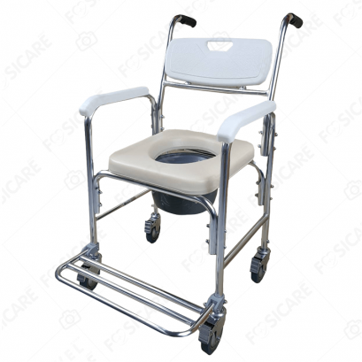 เก้าอี้อาบน้ำพร้อมนั่งถ่าย รุ่น W-03 สีขาว เบาะนุ่มนั่งสบาย