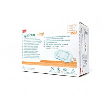 แผ่นแปะแผล 3M TEGADERM 5 x 7 cm. รุ่น 3582 (50 ชิ้น/กล่อง)