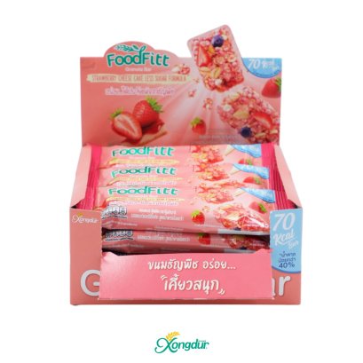 FoodFitt Granola Bar Strawberry Cheese Cake Less Sugar Formula