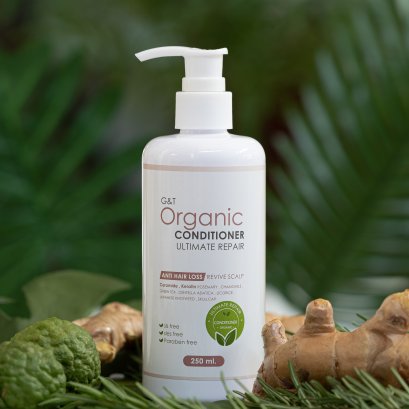 ครีมนวดผม ลดผมร่วง เซราไมด์ + เคราติน ช่วยฟื้นฟูหนังศีรษะ G&amp;T Organic Ultimate Repair - Anti Hair Loss &amp; Revive Scalp Conditioner ขนาด 250ml