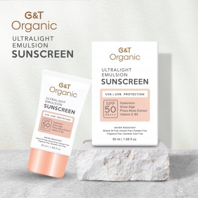 ครีมกันแดด สูตรออร์แกนิค พร้อมบำรุงผิว G&T Organic Mild Sunscreen SPF50PA+++