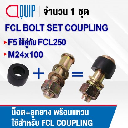 F5 น็อต+บูชยาง ชุดสลักเกลียว ใช้คู่กับ Coupling FCL250