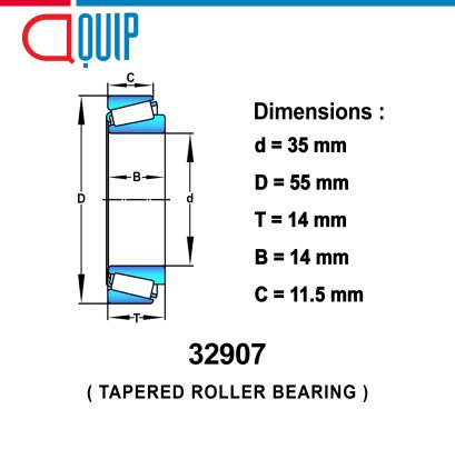 32907 TAPERED ROLLER BEARINGS เพลา 35 มม.