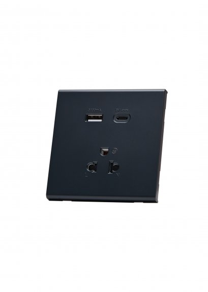 Local Socket with USB and USB-C Charger