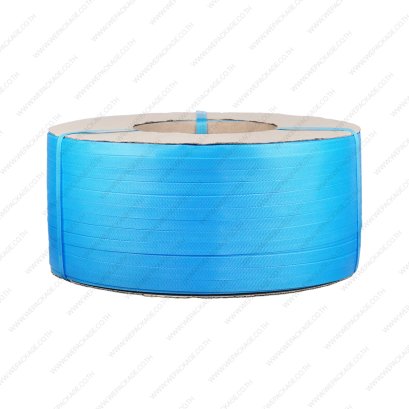 สายรัดพลาสติก PP สีฟ้า 15 mm x 0.6 mm x 2500 m เม็ดพลาสติกใหม่ 100% สำหรับเครื่องรัดกล่องอัตโนมัติ