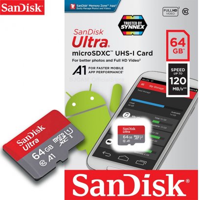 SanDisk Ultra MicroSDXC UHS-I 64GB ความเร็วสูงสุด 120 MB/s