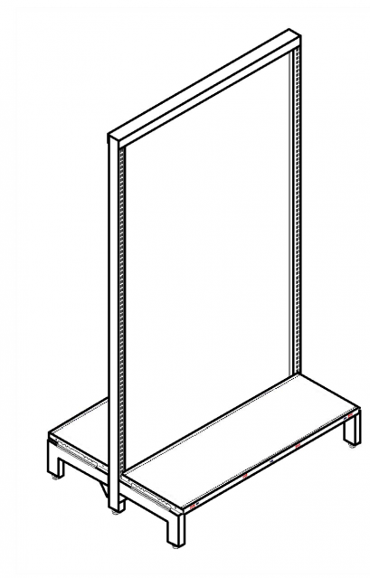 Double Gondola High-Base Heavy Duty Shelf (1½"x3")